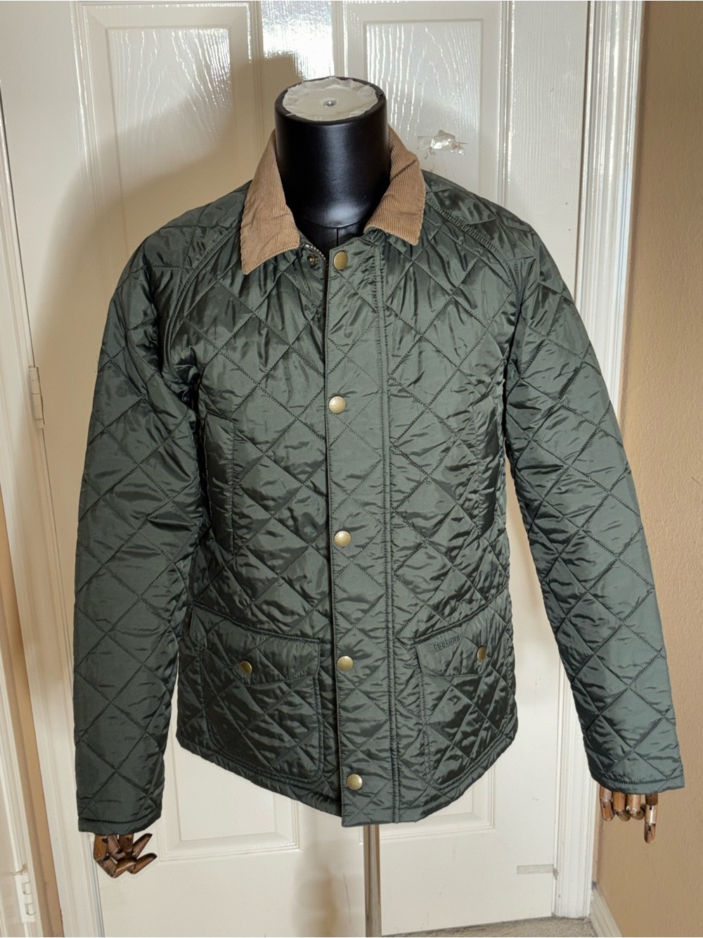 Barbour Men's Olive Green Canterdale Quilted Jacket Medium